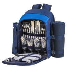 Cooler Compartment Wine Bag Picnic Set Multifunction 4 Person Picnic Backpacks Bags with Blanket